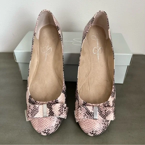 Jessica Simpson Marieta Ballet Flat Snake Print Bow Flat Women’s Size 10 M - Picture 9 of 17